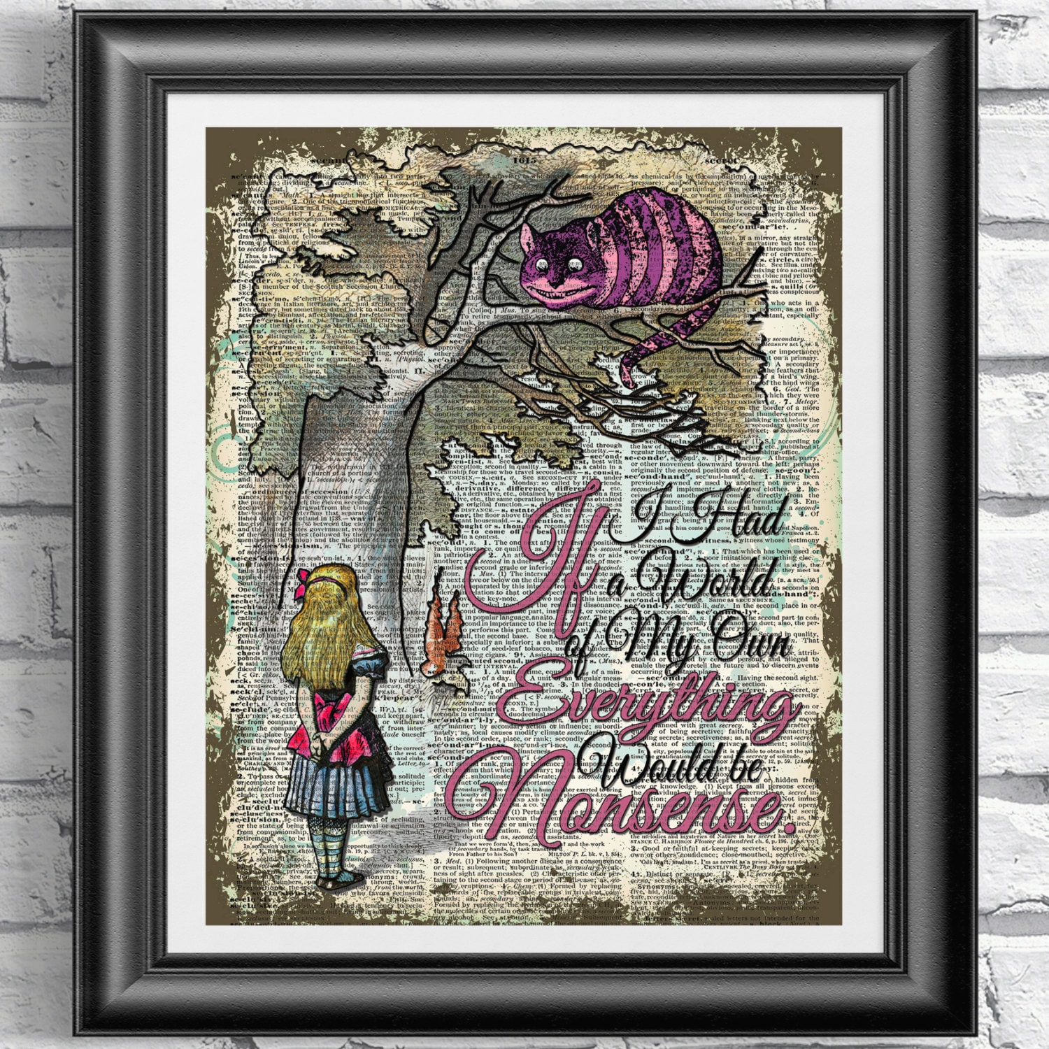 Alice in Wonderland Wall Art Cheshire Cat Wall Art Nursery Etsy