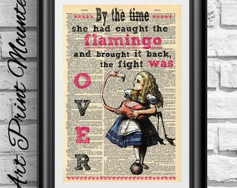 Art Print on Dictionary Book Page Alice in Wonderland. | Etsy