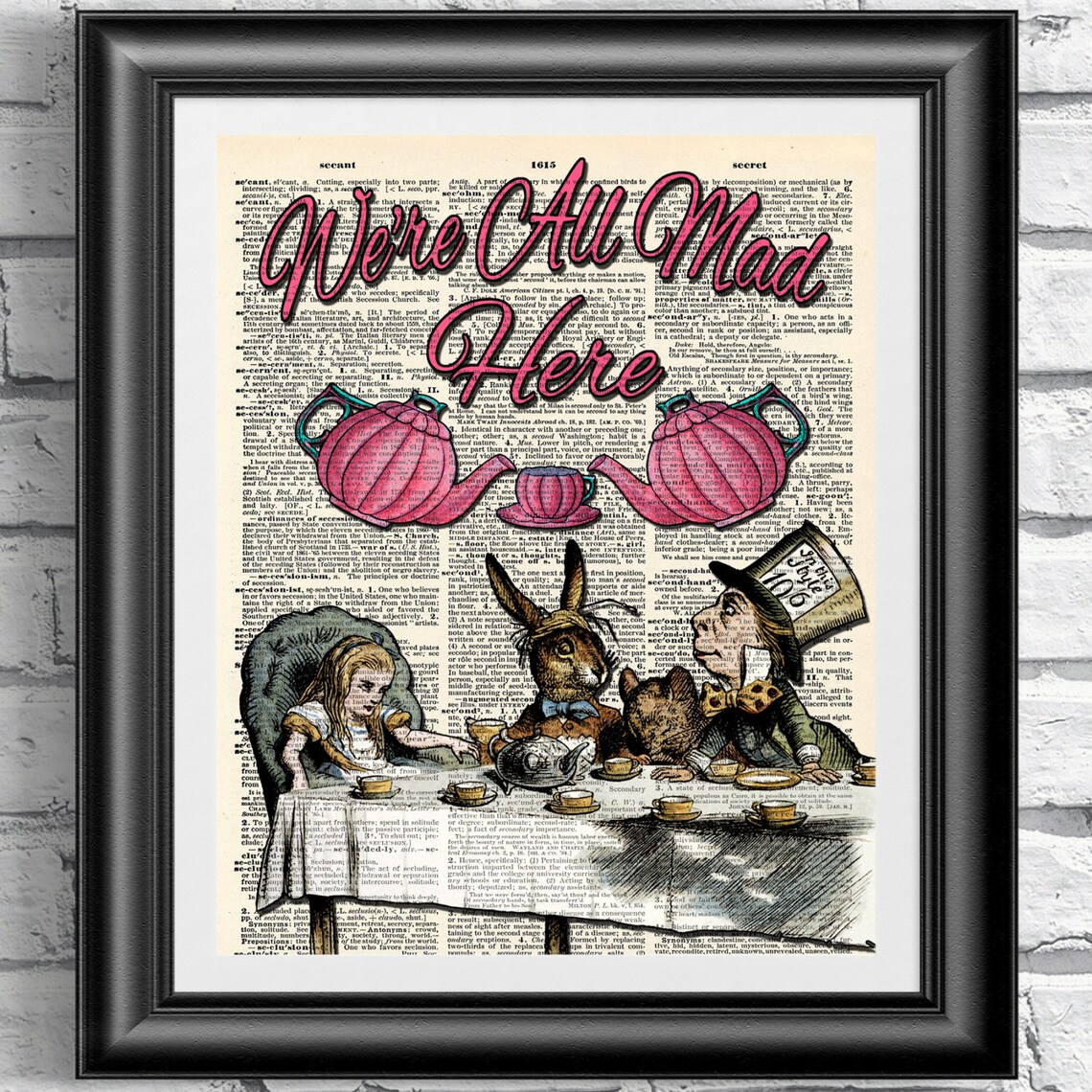 Dictionary Book Page Print Alice in Wonderland Mad Tea Party. - Etsy