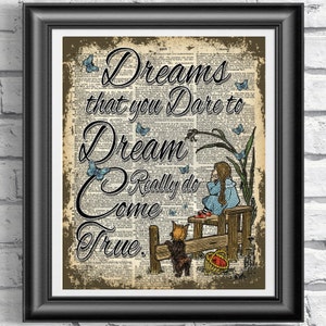 Wizard of Oz Print, Dorothy Print, Book Page Art, Home Quote Print, Magical Dream Print, Poster Art, Gift Idea, Vintage Dictionary Print