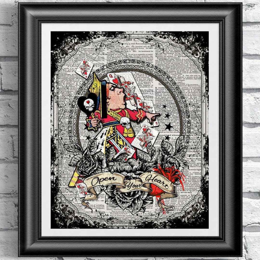 Alice in Wonderland Art, Dictionary Book Page Print, Queen of Heart ...