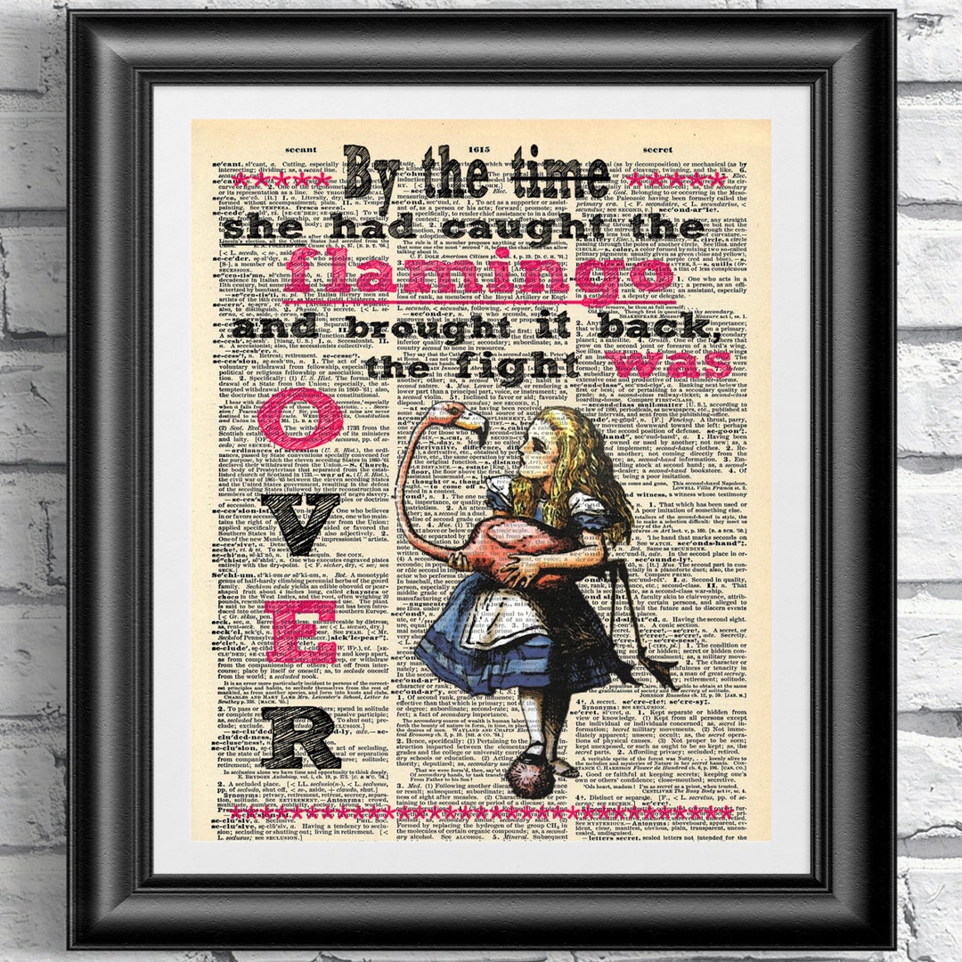 Art Print on Dictionary Book Page Alice in Wonderland. Dictionary Print ...
