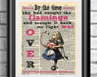 thumbnail image 2 of Alice In Wonderland Quote Set – Dictionary Book Page Art Print, 8x10, Unframed 2 of 2