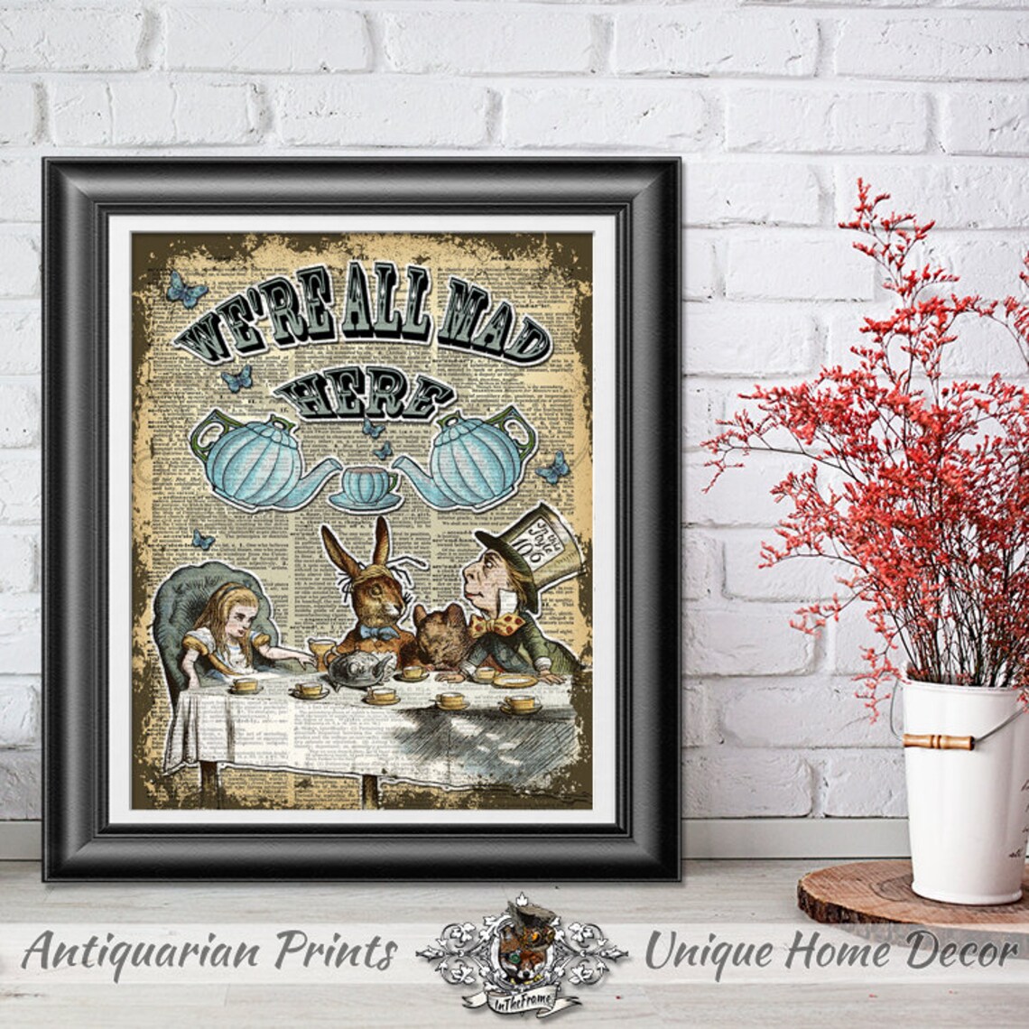 Wall Art Print Alice in Wonderland Set of 5 Wall Decor on Etsy