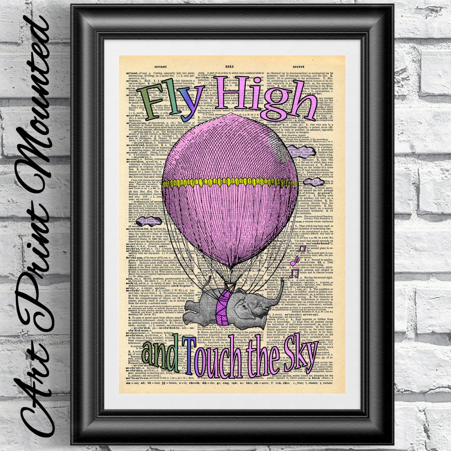 HOT AIR BALLOON Dictionary Print Antique Balloon Print Wall -  Denmark