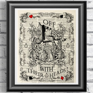 Alice in Wonderland Print: Red Queen, Antique Dictionary Art