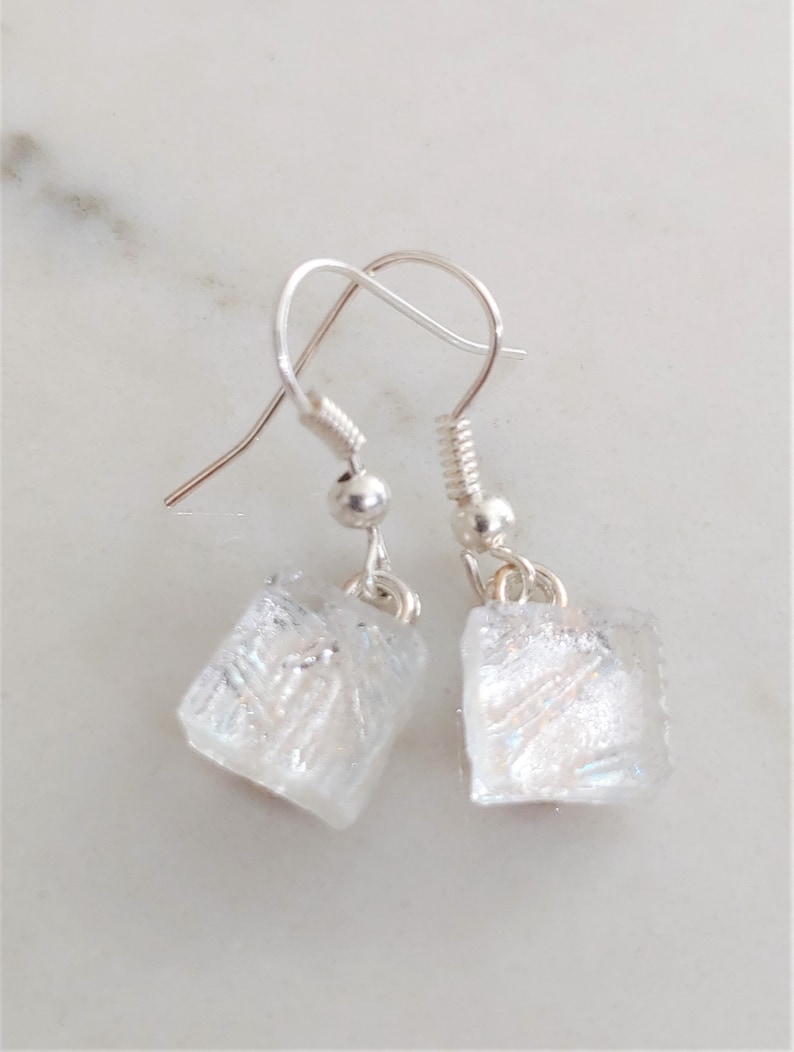 Wedding Party Jewelry Clear Dichroic Dangle Earrings Bridal Party Jewelry Dichroic Jewelry Dichroic Glass Dangle Earrings