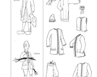 NFE1718G – Pattern for Boys’ Sets of Clothing – 1660s and 1750s / Patron pour Ensembles pour garçons – années 1660 et 1750