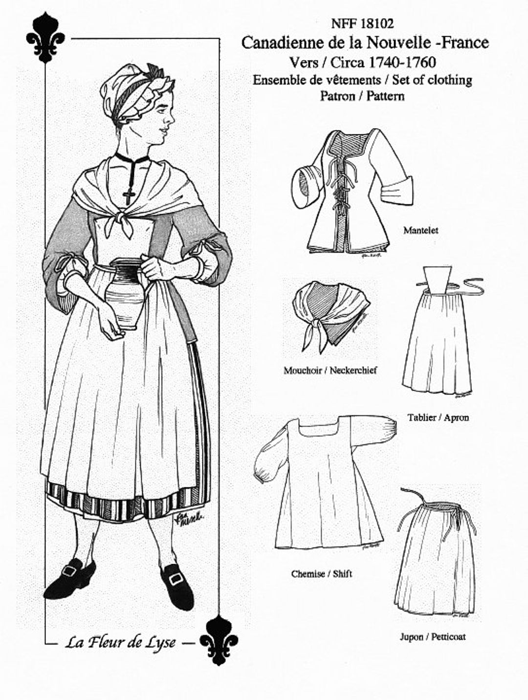 NFF18101/02 Pattern for Womens Set of Clothing Mid-18th - Etsy