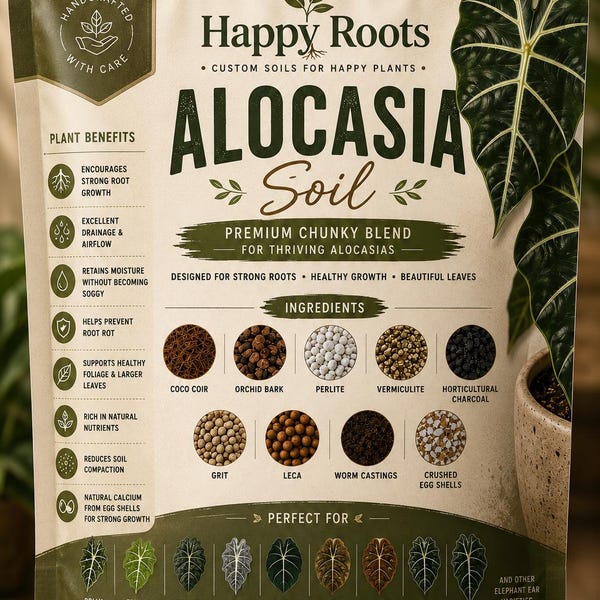 FREESHIPPING Happy Roots Alocasia Blend Potting Mix Premium Homemade Soil for Houseplants Fast-Draining Tropical Plant