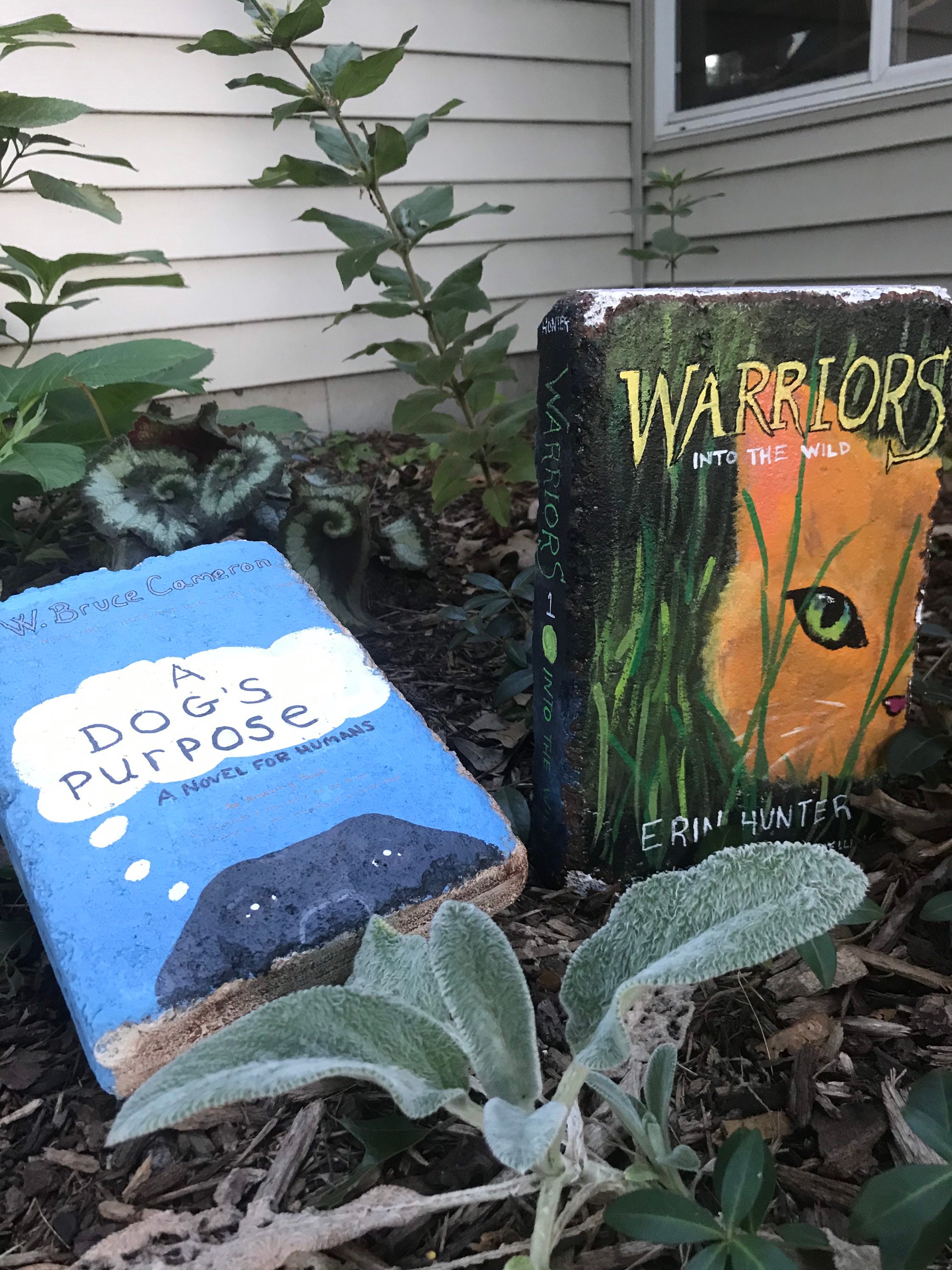 Garden Stone Books Art Bricks painted to look like your Etsy