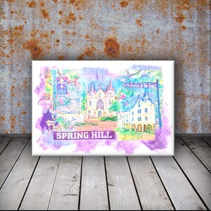 Spring Hill College Watercolor Art Print: Mobile Alabama Campus (Digital Print)