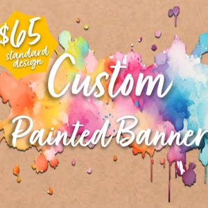 Pancarta de papel Kraft/marrón pintada a medida, pancarta pintada a mano para cualquier evento, cumpleaños, despedida de soltera, graduación, baby shower, aula, vacaciones.