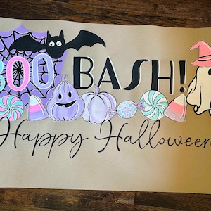Ready to ship- customizable -BOO BASH, Happy Halloween party Banner, Painted Butcher/Brown paper banner