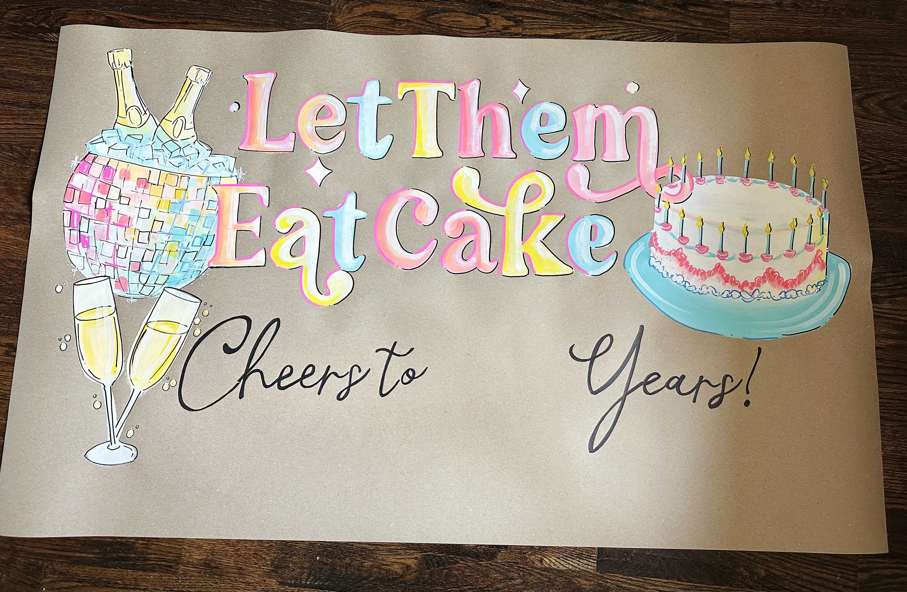 Let Them Eat Cake Banner - Black Glitter Party Bunting For Wedding, Birthday & Fiesta Decor - View #11