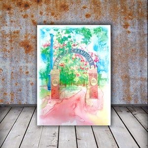 University of Mississippi, Ole Miss, Walk of Champions -Original Artwork, print, watercolor print//college, high school graduation gift