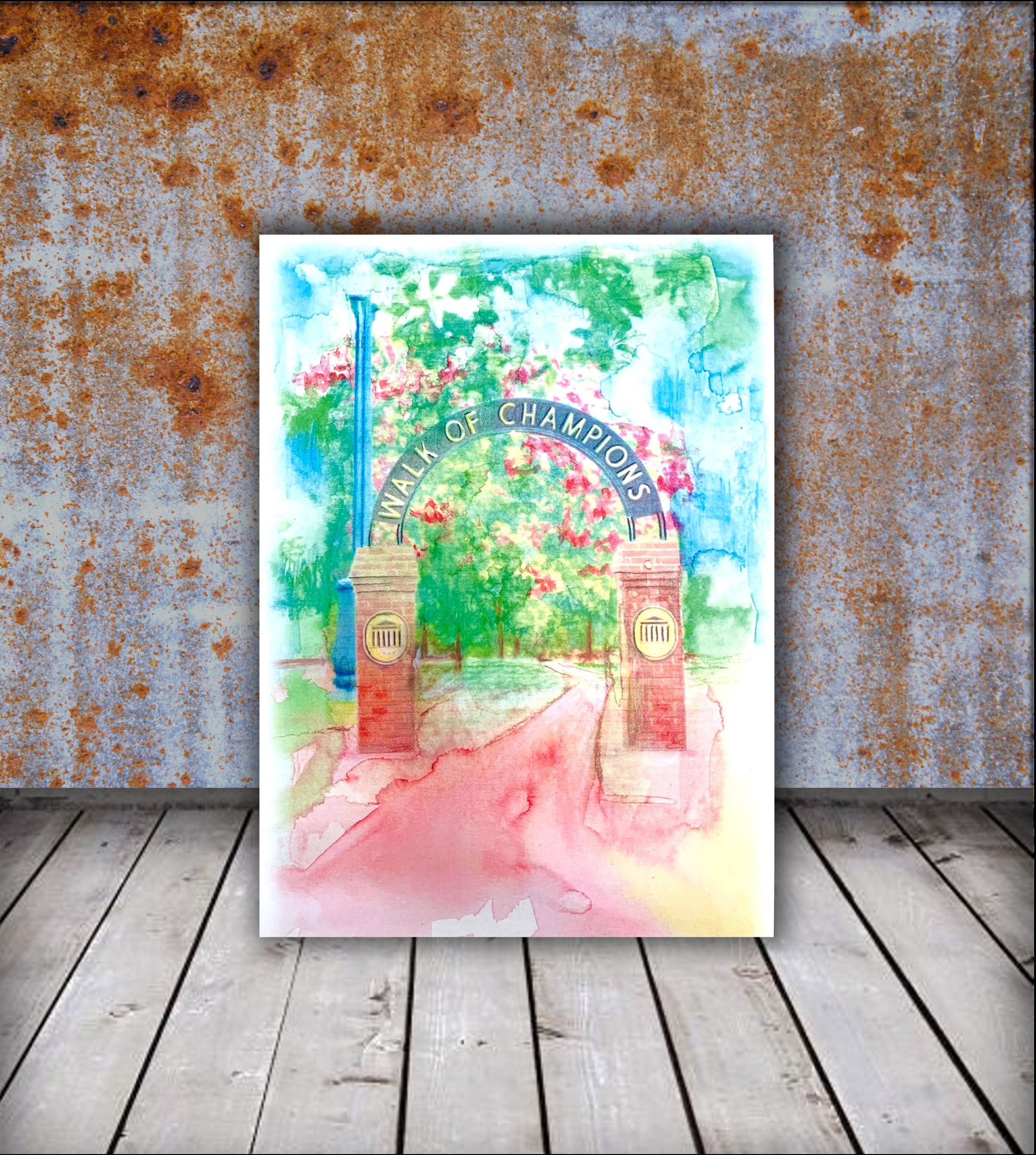 University of Mississippi, Ole Miss, Walk of Champions-Dorm room Wall Art-watercolor print, SEC college, high school graduation gift, alumni