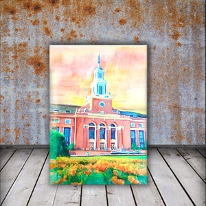 Oklahoma State University, OSU Library-Dorm room Wall Art - college print, watercolor BIG 12 college, high school graduation gift, alumni