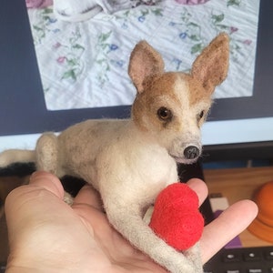 Custom Needle Felted - Realistic replica - Dog portrait - Needle felting animal - Felted sculpture - Dogs lovers - Pet memorial - Miniature