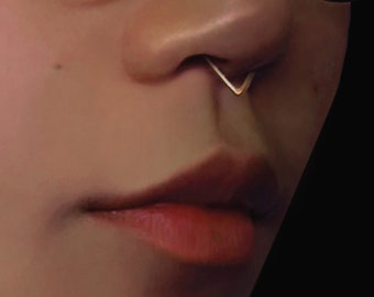 POYDORA Magnetic Septum Nose Ring Horseshoe Rings 316L Stainless Steel Faux Septum Rings Non-Piercing Clip On Nose Hoop Rings Men and Women 5 Pcs