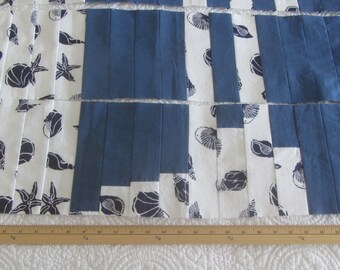 Vintage 3 patchwork pieces blue and white beach theme ready to saw