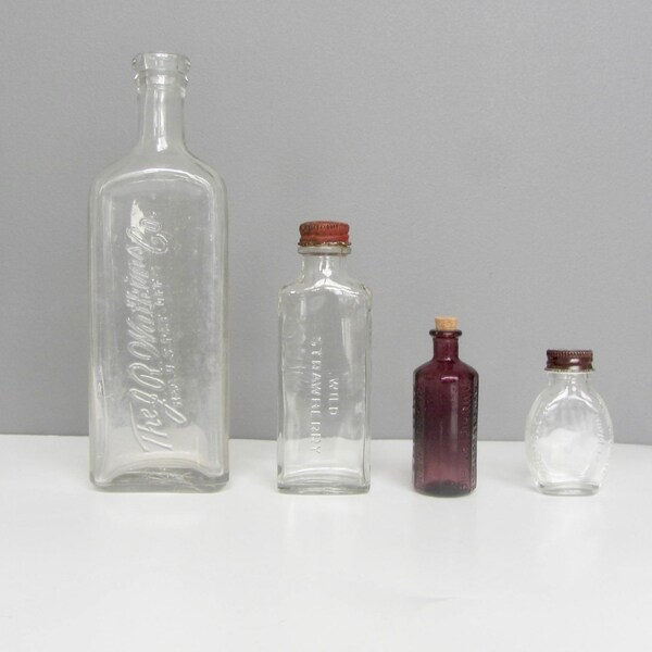 Antique Collectables Medicine Glass Embossed bottles collection