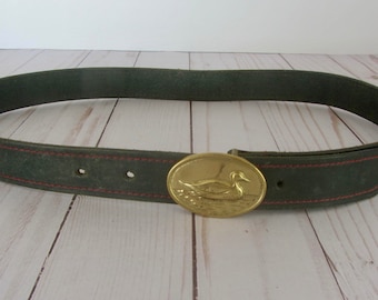 Designer English Green belt, Leather green belt, A Different Dialogue made in England belt