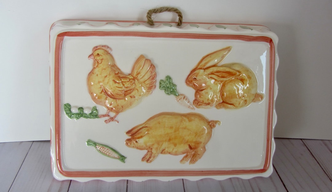 Vintage Ceramic Wall Decor, Farm Animals Wall Decor, Shafford Japan Wall Decor - Etsy