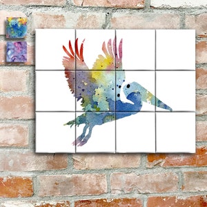 Pelican Ceramic Tile Mosaic - Pelican Decorative Tile Mosaic Backsplash - Bird Lover Gift - Unique Bird Gifts