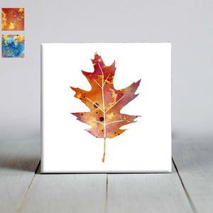 Oak Leaf Ceramic Tile - Oak Leaf Decorative Tile - Ceramic Tile - Tree Lover Gift - Unique Tree Gifts