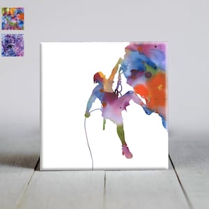 Rock Climber Ceramic Tile - Rock Climber Decorative Tile - Outdoors Lover Gifts - Unique Sport Gifts