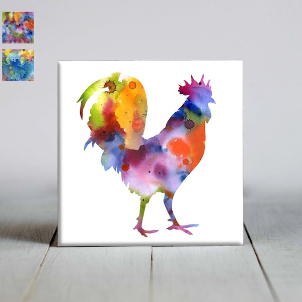 Rooster Ceramic Tile - Rooster Decorative Tile - Rooster Lover Gift- Unique Bird Gifts