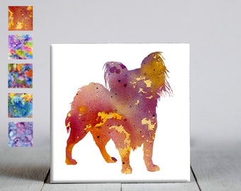 Papillon Ceramic Tile - Papillon Decorative Tile - Dog Lover Gift - Unique Dog Gifts
