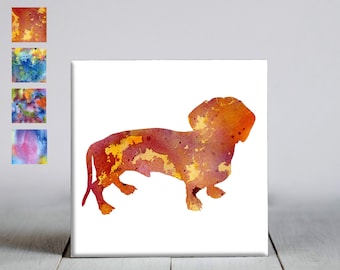 Dachshund Ceramic Tile - Dachshund Decorative Tile - Dog Lover Gift - Unique Dog Gifts