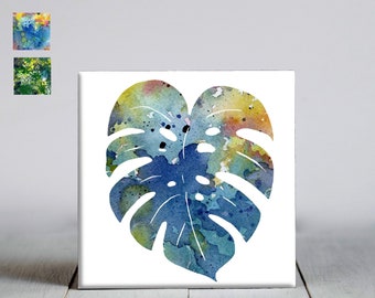 Tropical Leaf Ceramic Tile - Tropical Leaf Decorative Tile - Ceramic Tile - Plant Lover Gifts - Unique Plant Gifts