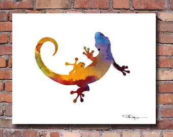 Gecko art | Etsy