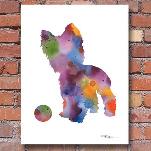 Yorkshire Terrier - Art Print - Abstract Watercolor Painting - Wall Decor