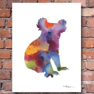 Koala Bear Art Print - Abstract Wildlife Watercolor Painting - Wall Decor