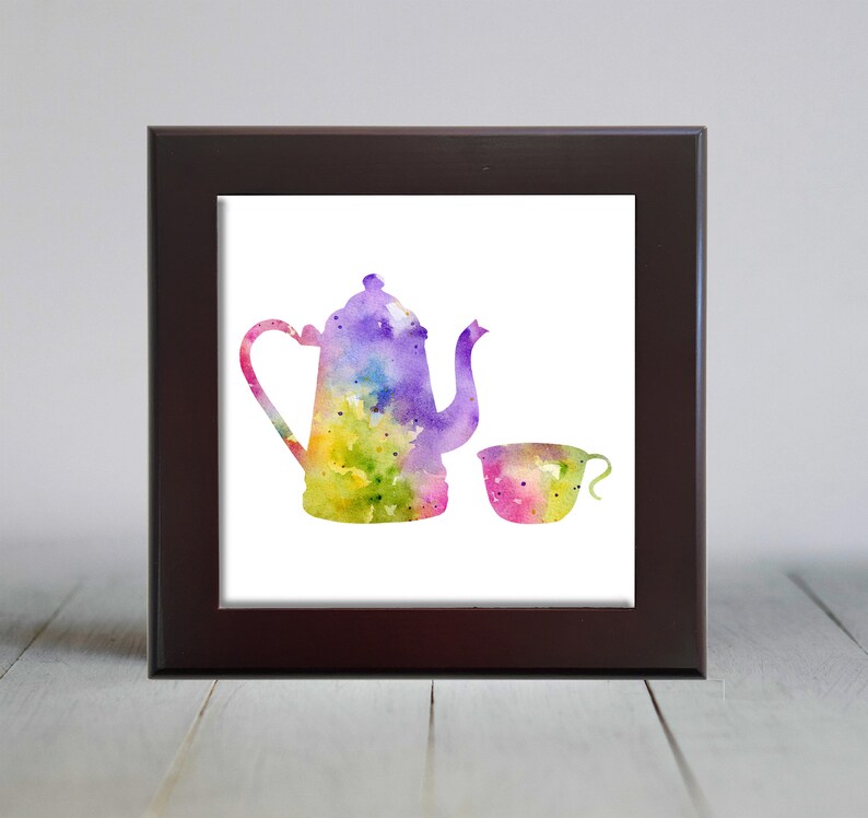Coffee Pot /& Cup Decorative Ceramic Tile 4.25 or 6 X 6 Inches