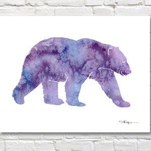 Polar Bear Art Print - Abstract Watercolor Painting - Wall Decor