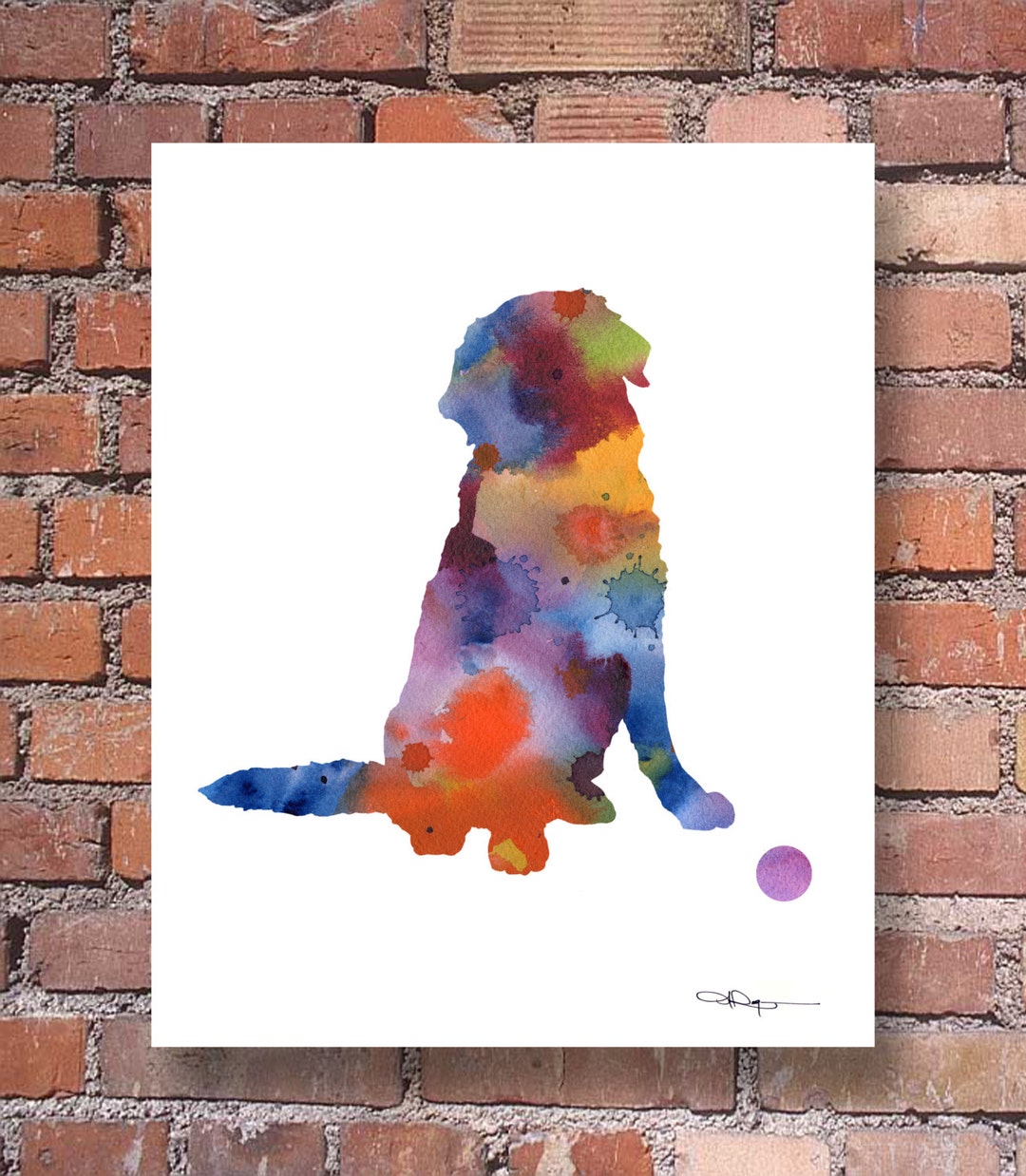 Golden Retriever Art Print - Abstract Watercolor Painting - Dog - Wall ...