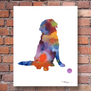 Golden Retriever Art Print - Abstract Watercolor Painting - Dog  - Wall Decor