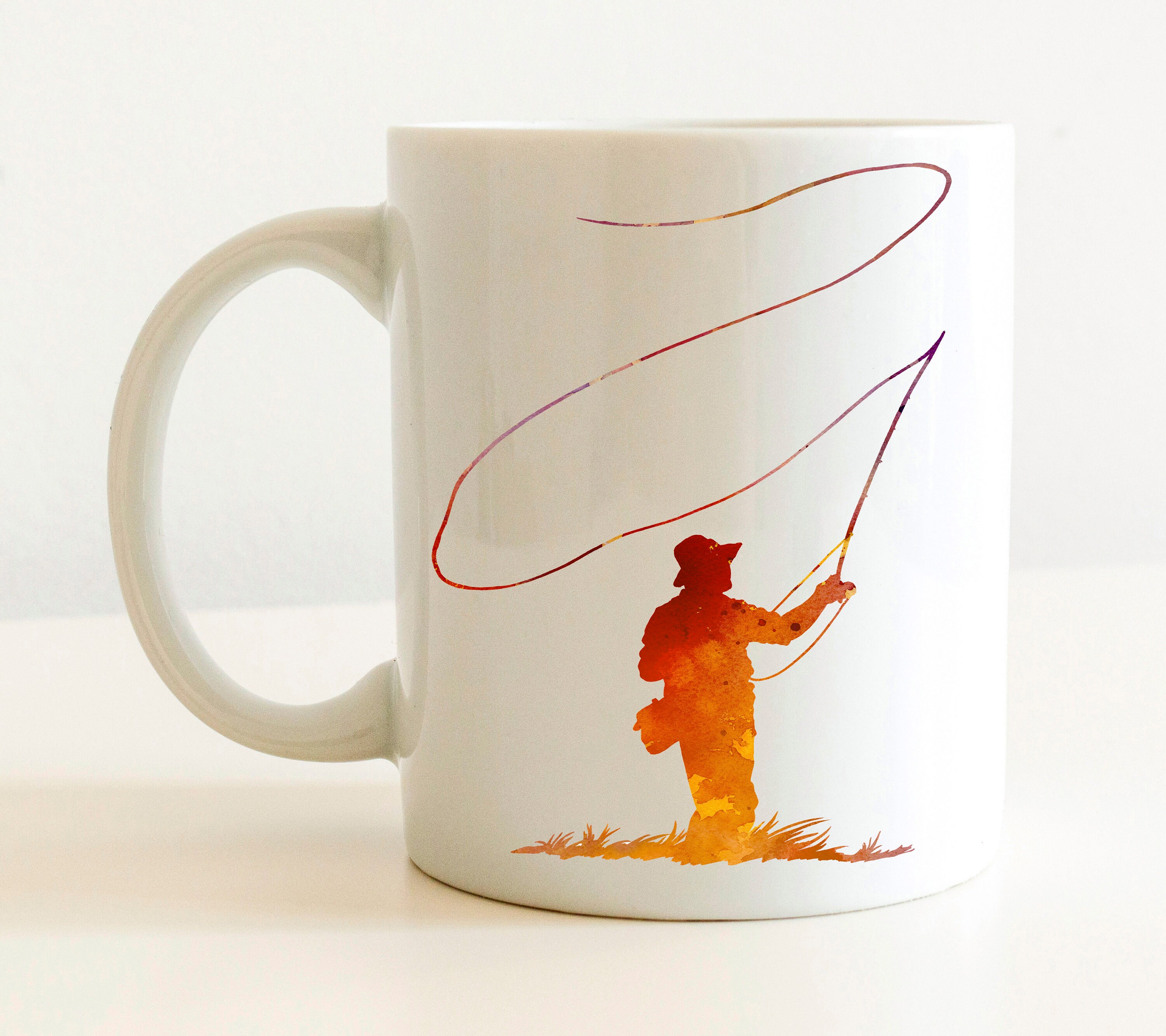 Fly Fishing Mug Fly Fishing Lover Gift Colorful Fly Etsy