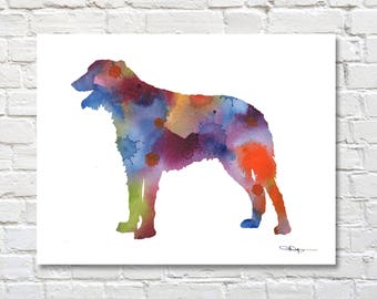 Irish Wolfhound Art Print - Abstract Watercolor Painting - Wall Decor