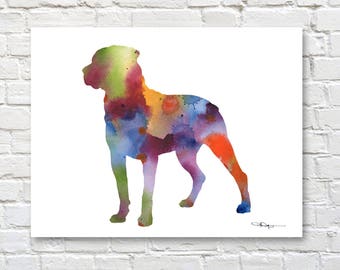 Rottweiler Art Print - Abstract Watercolor Painting - Wall Decor