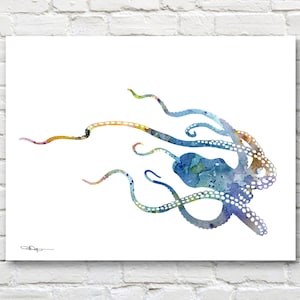 Octopus Art Print - Watercolor - Abstract Painting - Wall Decor
