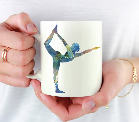 Yoga Mug Yoga Gift Yoga Watercolor Art Mug Yoga Coffee Mug Unique Yoga Gifts  