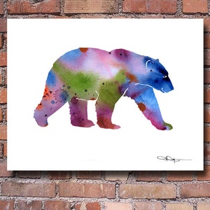 Polar Bear Art Print - Abstract Watercolor Painting - Wall Decor
