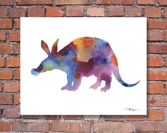 Aardvark Art Print - Abstract Watercolor Painting - Wall Decor