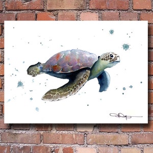 Sea Turtle Art Print -Watercolor Painting - Wall Decor